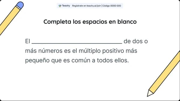 Completa los espacios